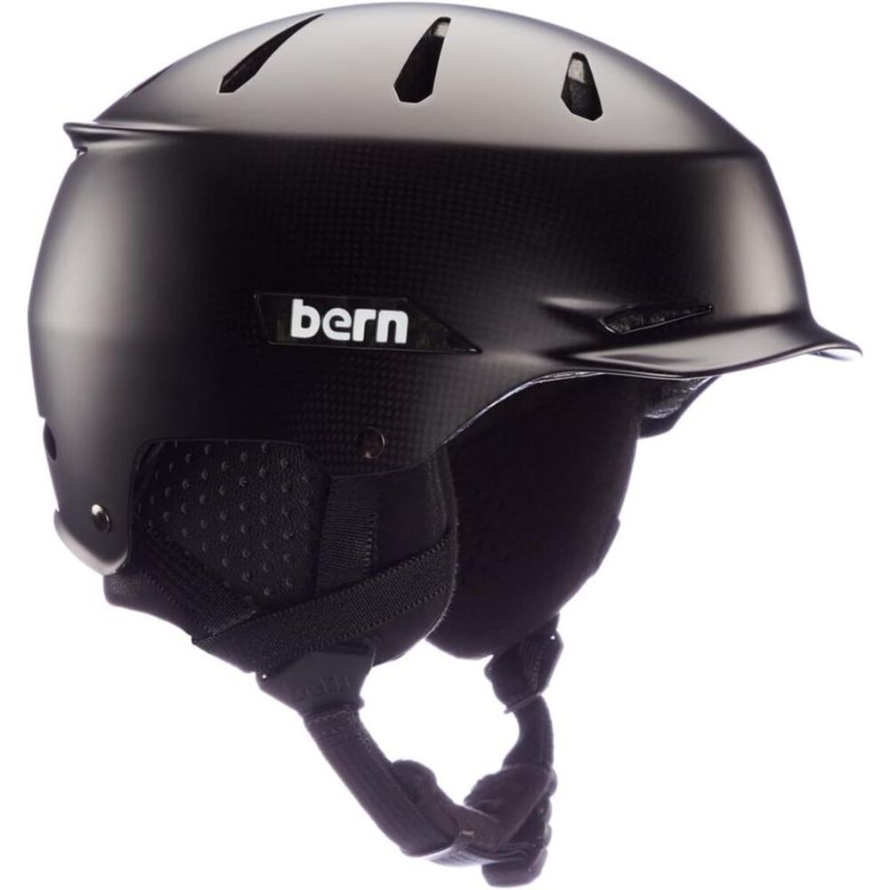Bern Hendrix Snowsports Helmet, Carbon Gloss Black with Black Liner, Small Size